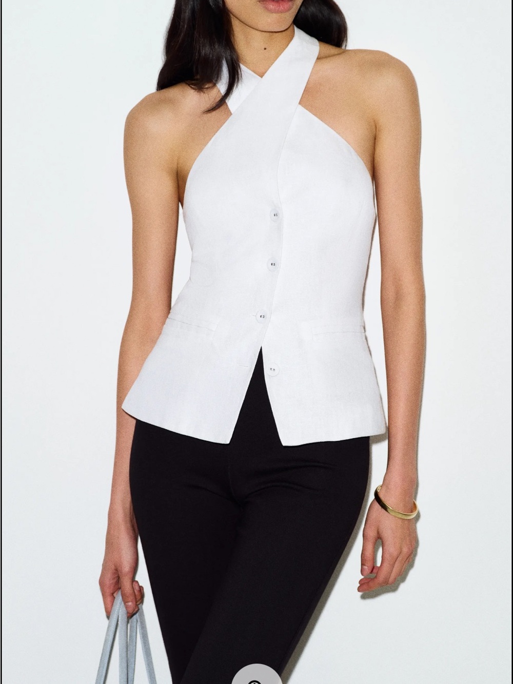 Reformation Tate Linen Top - white - size 8 - brand new with tags